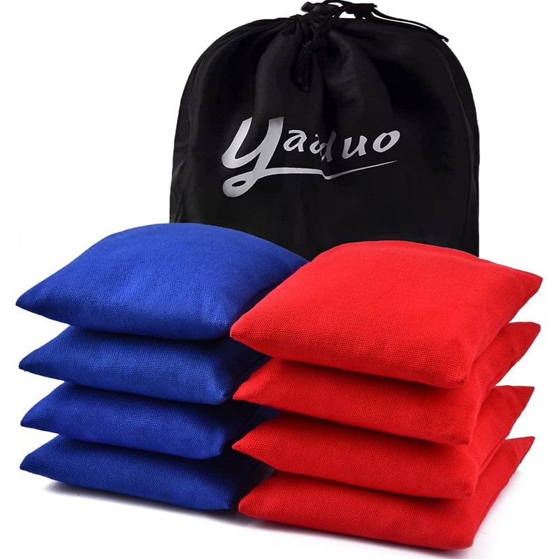 Set of 8 Regulation Cornhole Bags Double Sided, Weather Resistant Bean Bags for Cornhole Toss Game, Corn Hole Beans Bags with Tote Bag