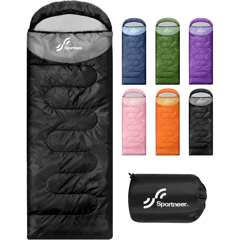 Sportneer Sleeping Bags for Adults, Warm & Cold Weather Sleeping Bag for Adults Kids Boys Girls - Lightweight Compact Camping Gear Equipment, Traveling, Backpacking, Hiking