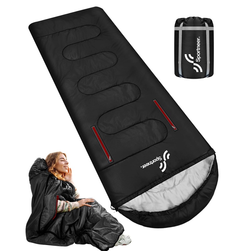 Sportneer Wearable Sleeping Bag with Arm Zipper Holes & Compression Sack