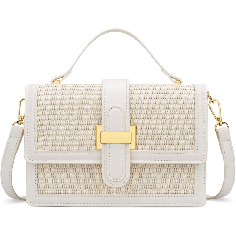 Straw Shoulder Crossbody Bags for Women, Summer Straw Beach Bag Handbags