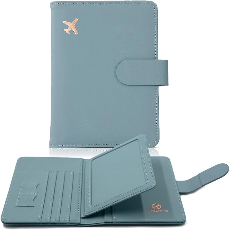 Travel Passport Wallet With Magnetic Snap Button Closure, Unisex
