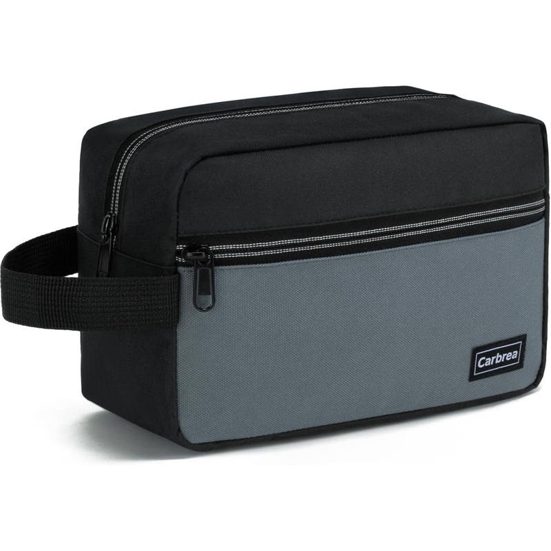 Travel Toiletry Bag for Men, Versatile Skincare Bag with Handle, Black