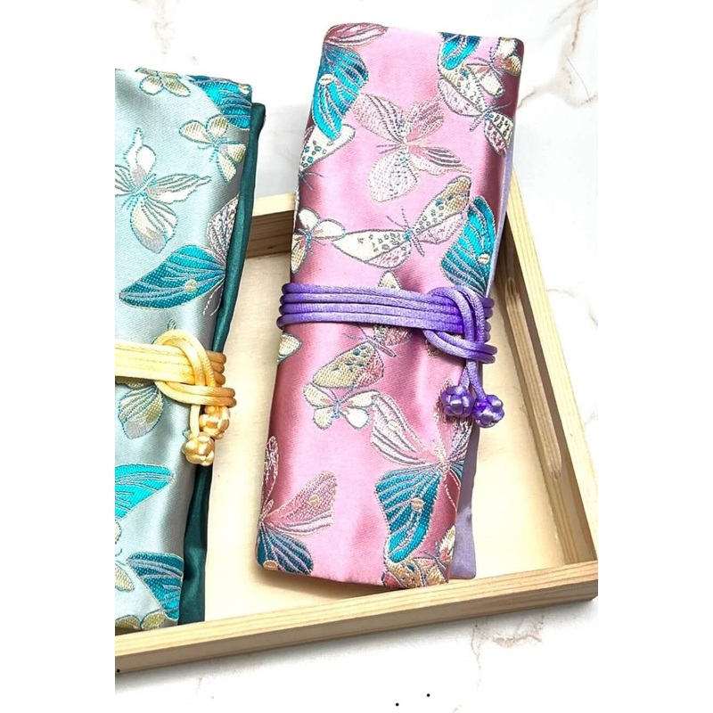 Cathayana Jewelry Roll - Pink Butterfly