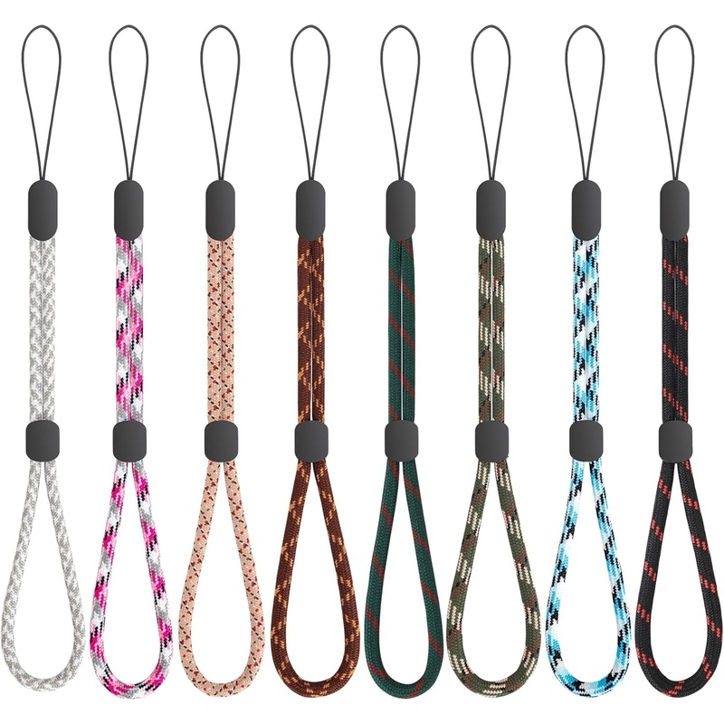 Colorful Nylon Hand WristStrap Lanyard with Adjustable Buckle, 8 Pcs