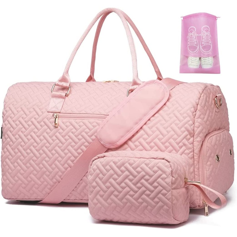 Duffle Bag for Travel with Shoe Compartment & Toiletry Bag, Gym Bag, Hospital Bags for Labor and Delivery 50L