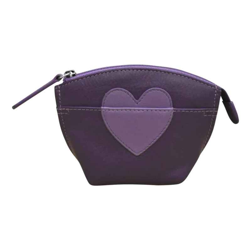 ILI New York Single Heart Coin Purse - Purple/Amethyst