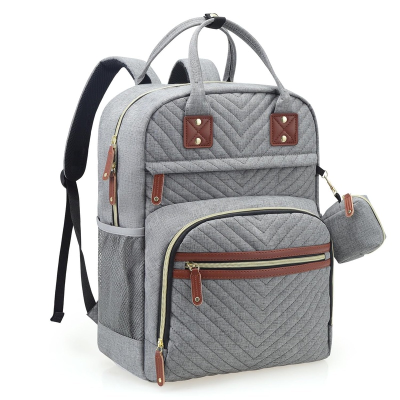 Multifunction Diaper Backpack, Baby Travel Diaper Tote Bag, Grey