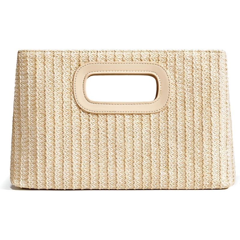 Straw Clutch Purses for Women, Summer Vacation Handbags, Woven Boho Beach Bags