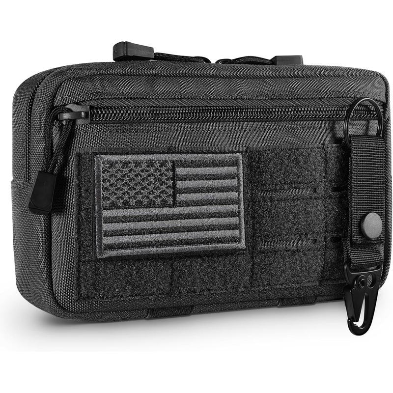 Tactical Molle Tool Pouch with Include US Flag Patch and Keychain