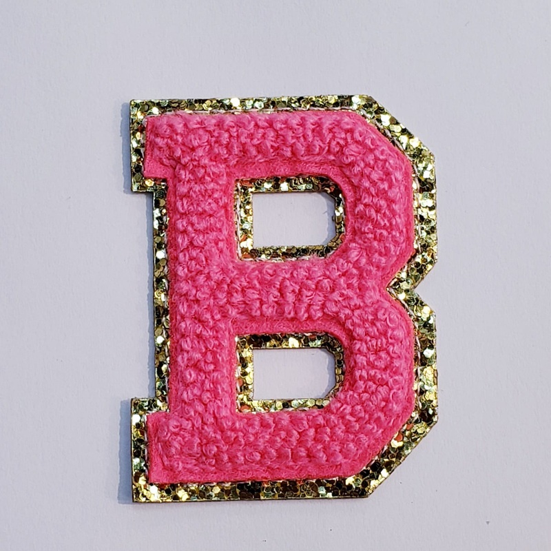Varsity Letter Patch B - Hot Pink