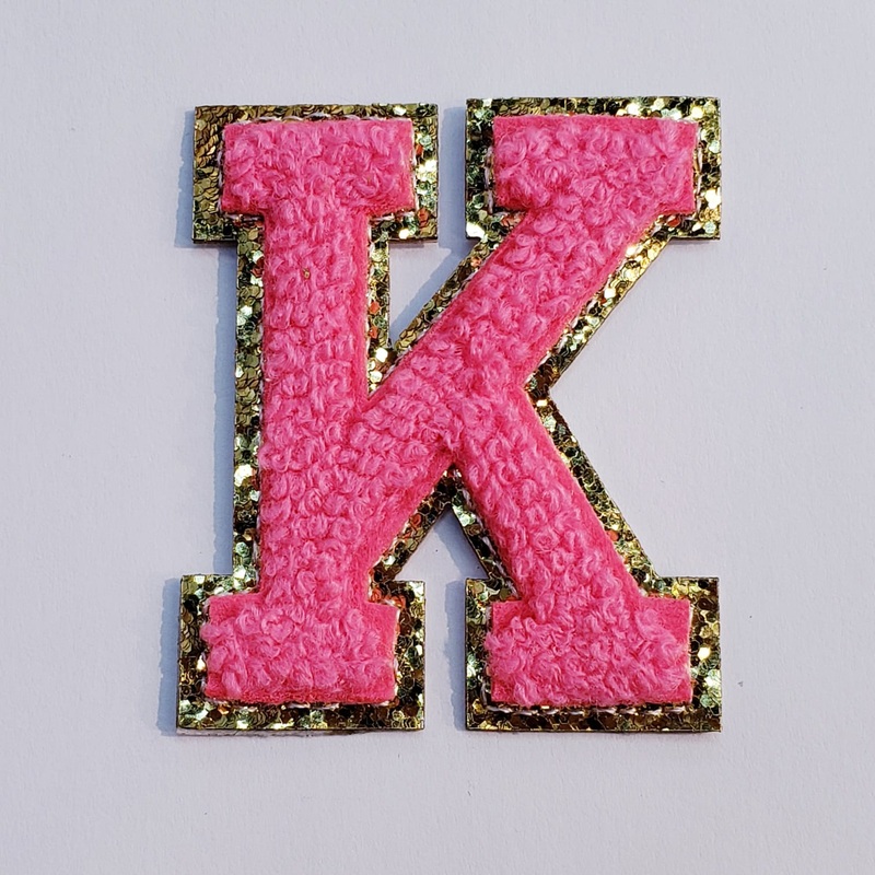 Varsity Letter Patch K - Hot Pink