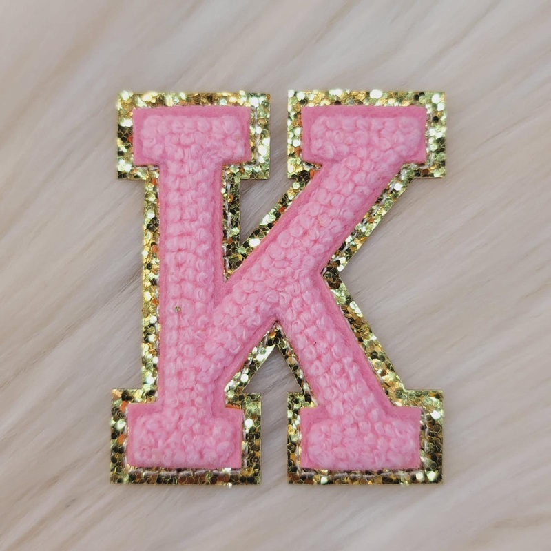 Varsity Letter Patch K - Soft Pink