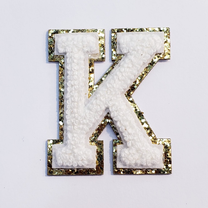 Varsity Letter Patch K - White