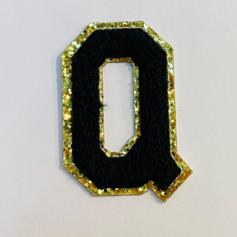 Varsity Letter Patch Q - Black