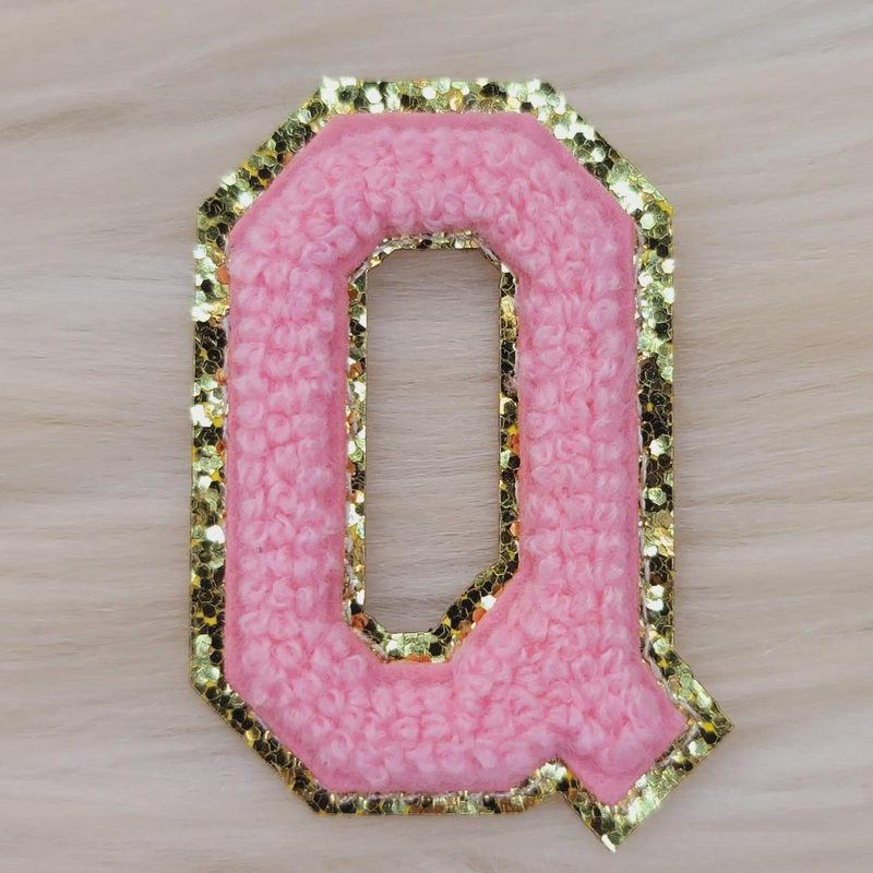 Varsity Letter Patch Q - Soft Pink