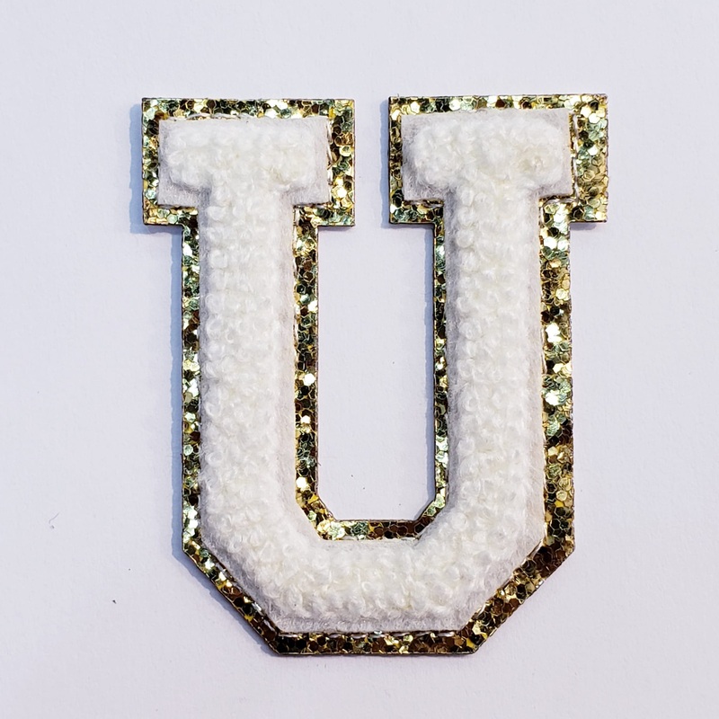 Varsity Letter Patch U  - White