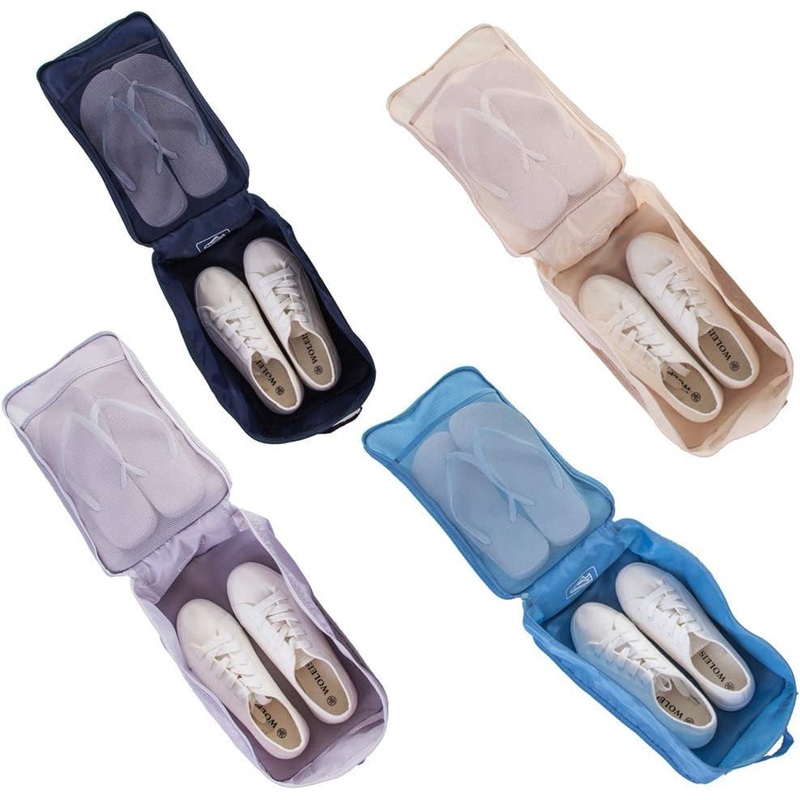 Waterproof Travel Shoe Bags, Foldable Double Layer Shoe Organizer