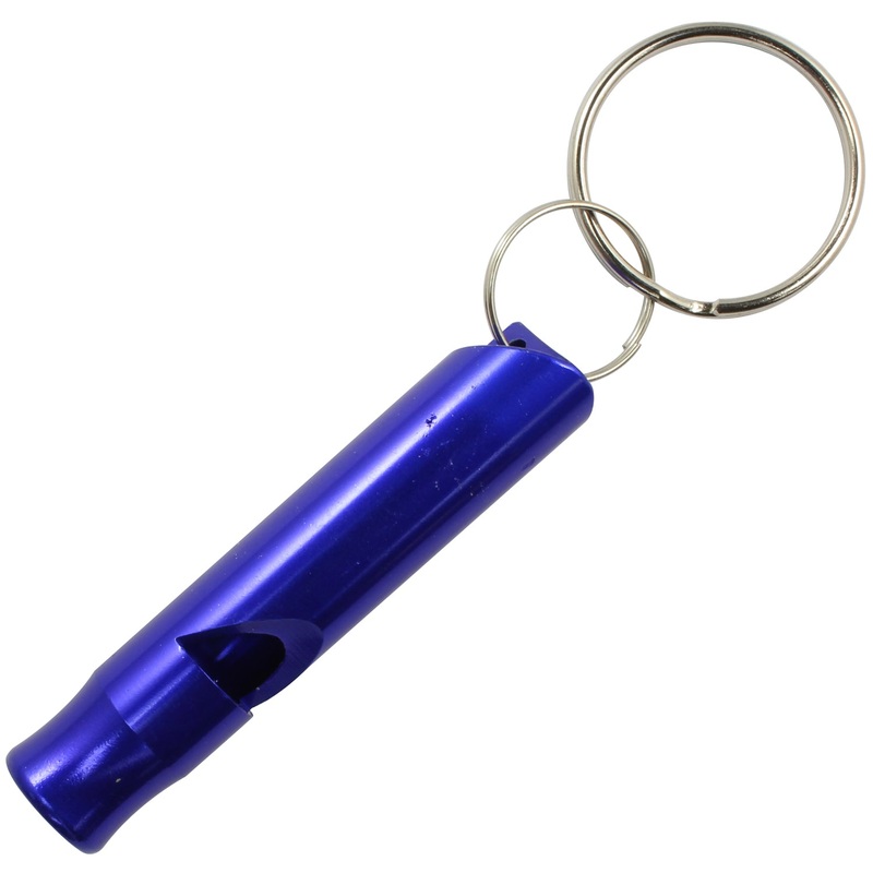 Bison Designs Cylinder Large Safety Whistle Key Ring  6 Colors