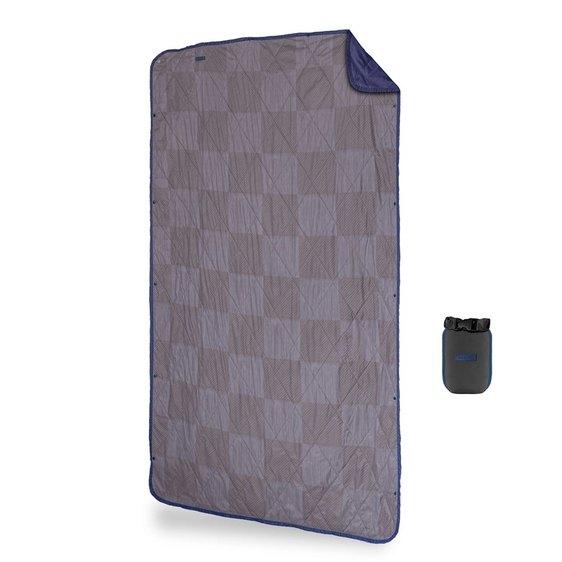 Gravel Travel UltraPak Everyday Blanket - More Packable & Puffy - Blue Checkered