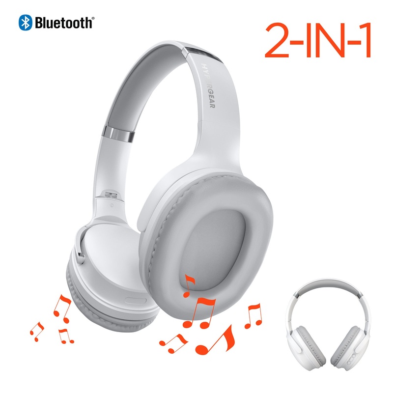 Hypergear Flip 2-in-1 Wireless Headphones + Speaker - White