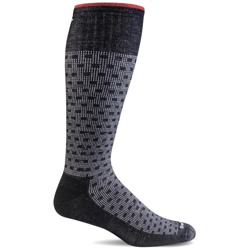 Sockwell Men's Shadow Box, Moderate Graduated Compression Socks L/XL - Black