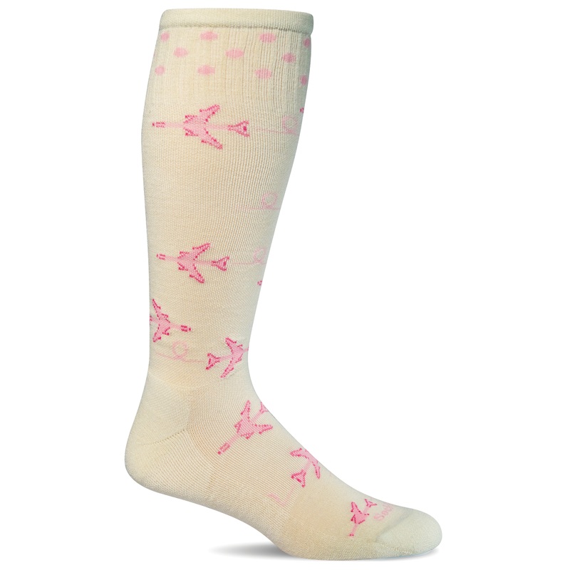Sockwell  Women's In Flight Fun  Moderate Graduated Compression Socks M/L-Natural