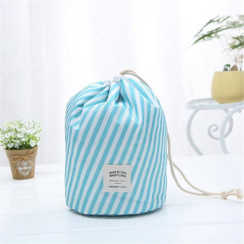 Threaded Pear Portable Cosmetic Bags - Blue Stripe