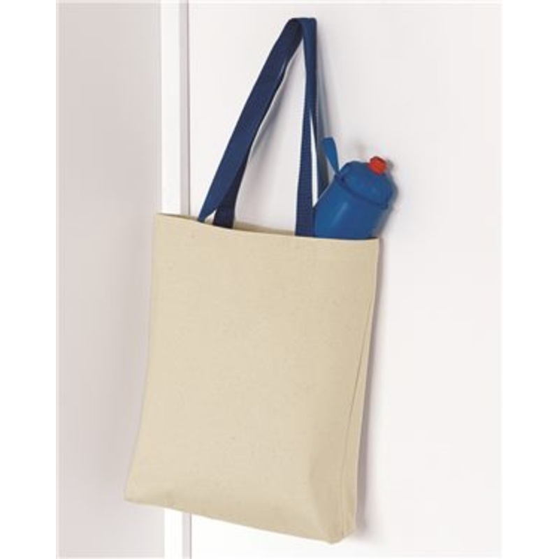 000504 Q-Tees 11L Canvas Tote w/Contrast Color Handles