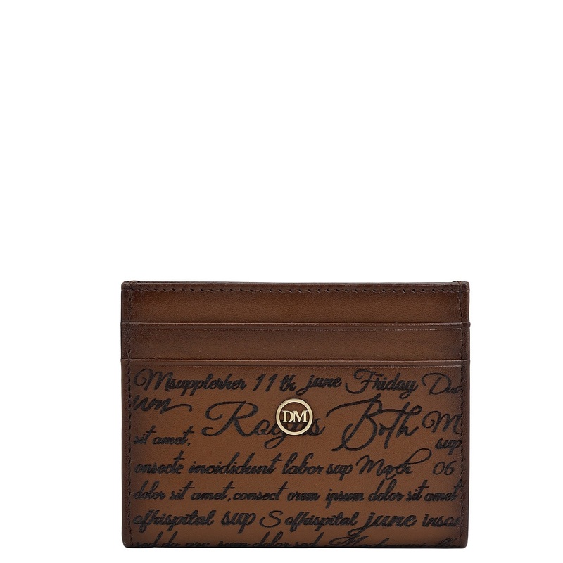 6 Slots Leather Card Case - Cognac