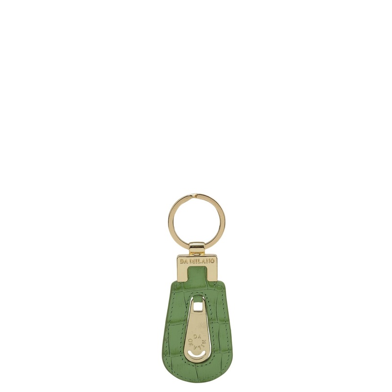 Croco Leather Key Chain - Kiwi