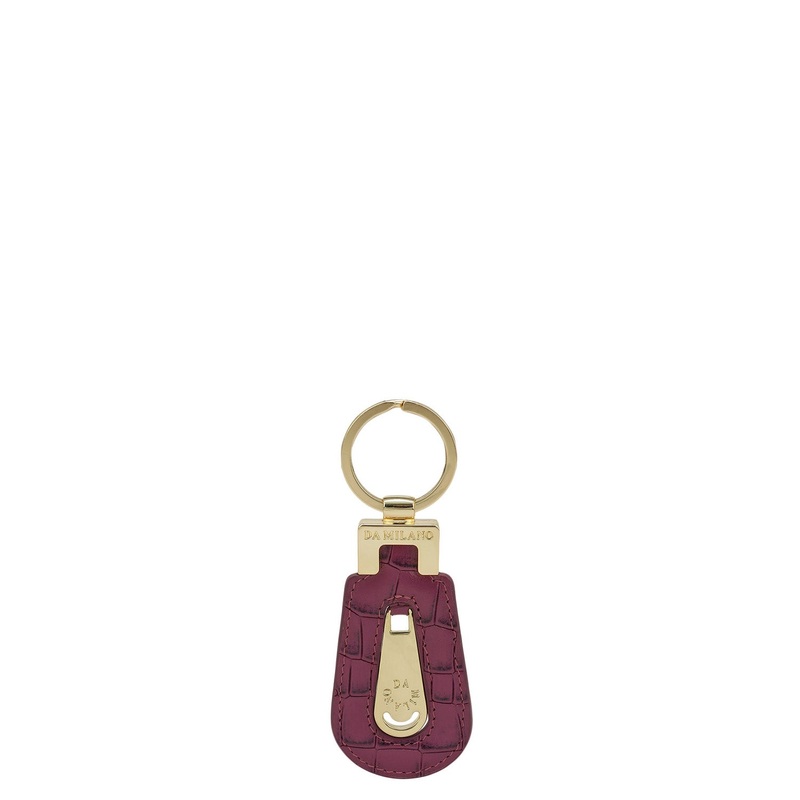 Croco Leather Key Chain - Orchid