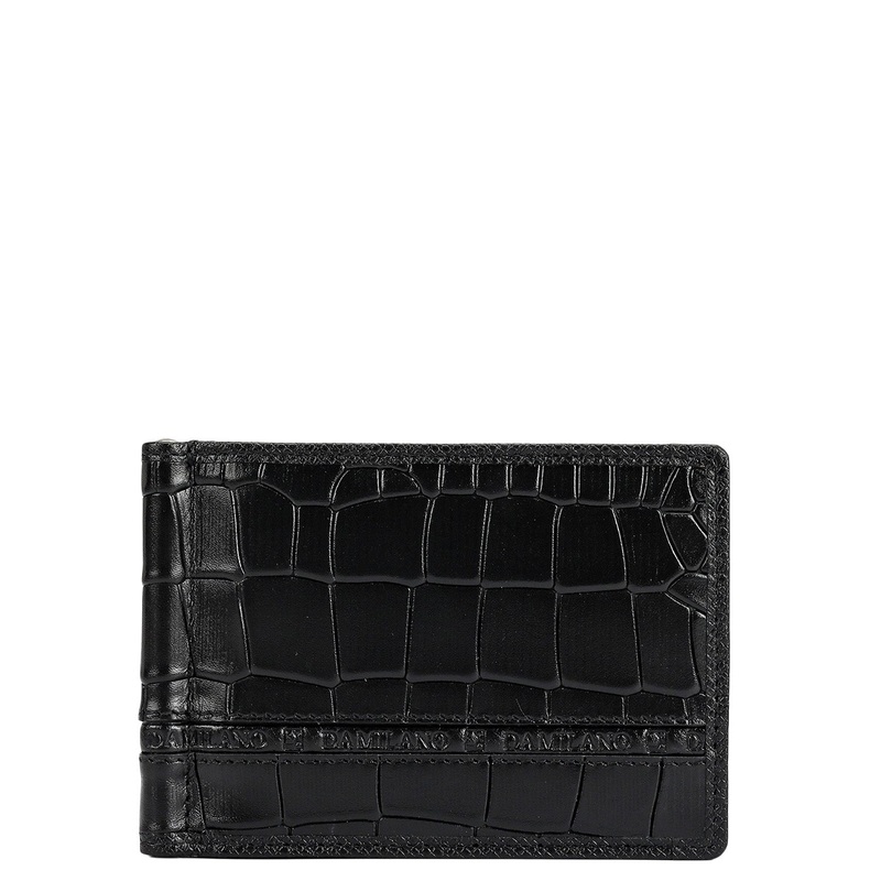 Croco Leather Money Clip - Black