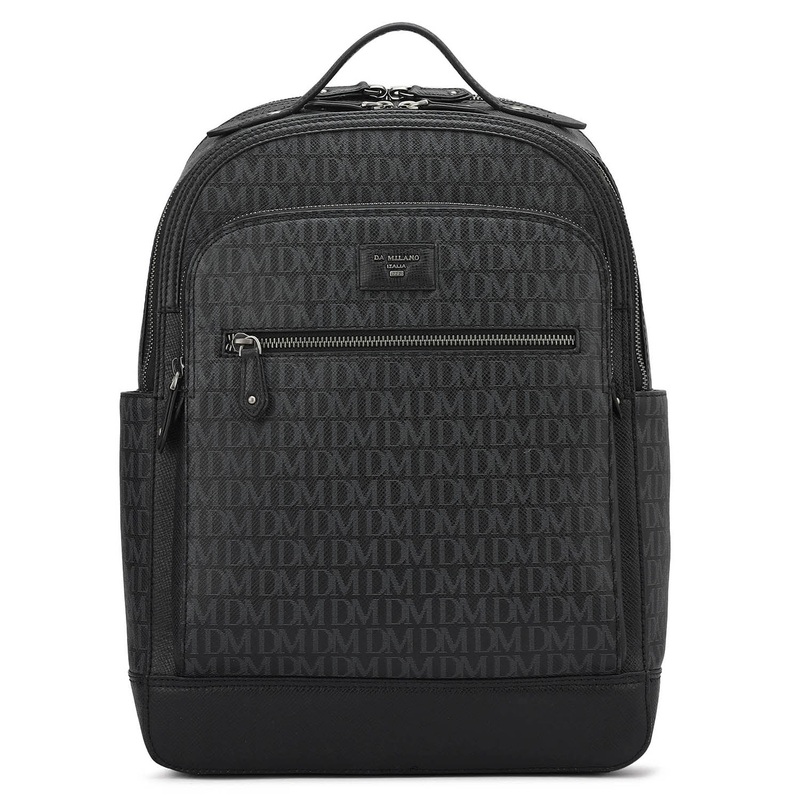 Monogram Franzy Leather Backpack - Black