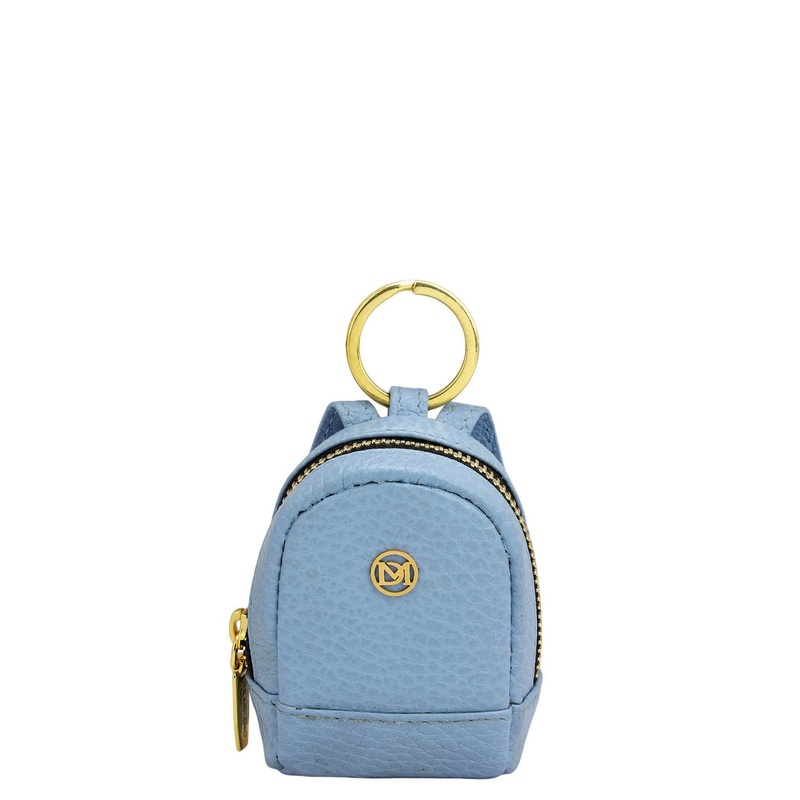 Wax Leather Key Chain - Sky Blue