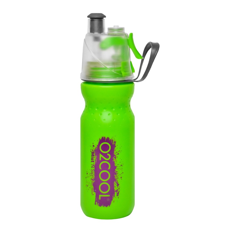 O2COOL Arctic Squeeze Sw Mist 'N Sip Insulated Water Bottle 20oz with Lock & Mount