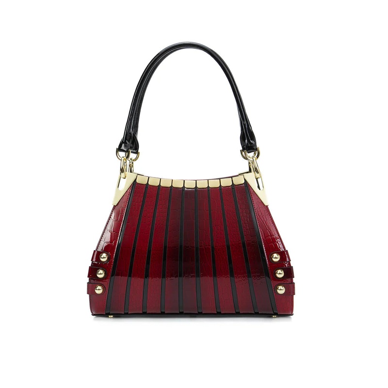 Serenade - H19-7330 Croc Monica Limited Edition Handbag - Cherry