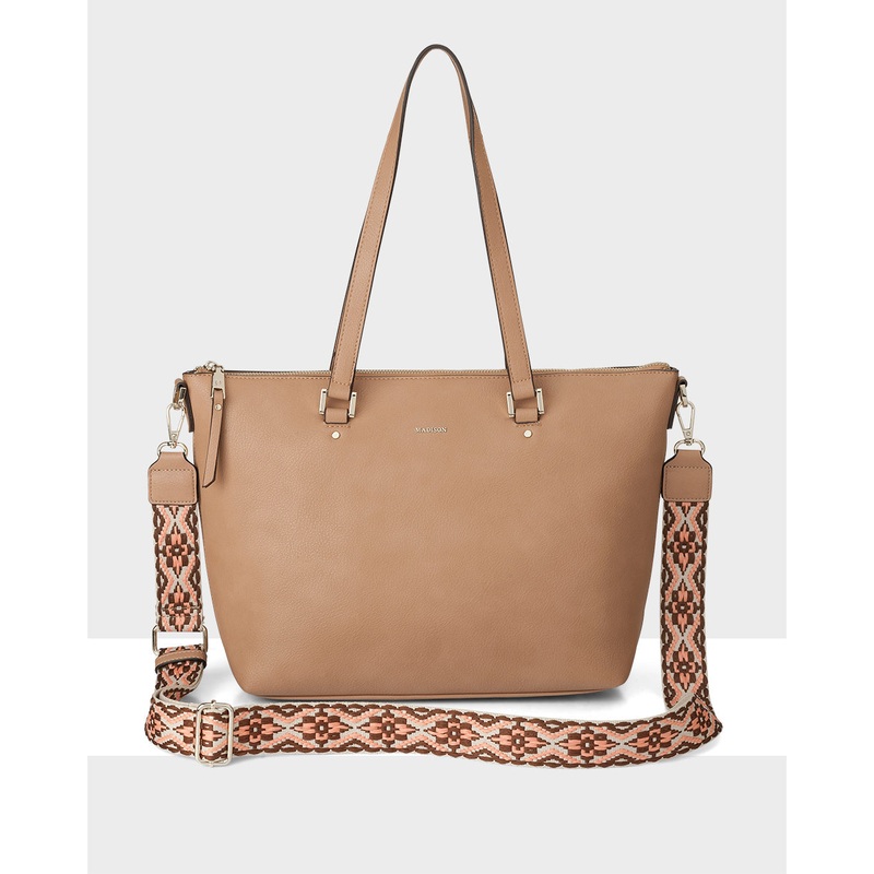 Vivian Medium Zip Top Tote With Aztec Strap