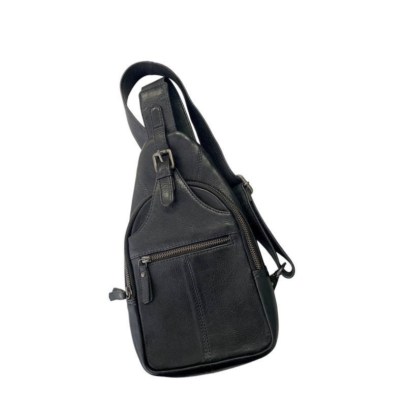 Oran - RH-4605 Mika Leather Sling chest bag - Black