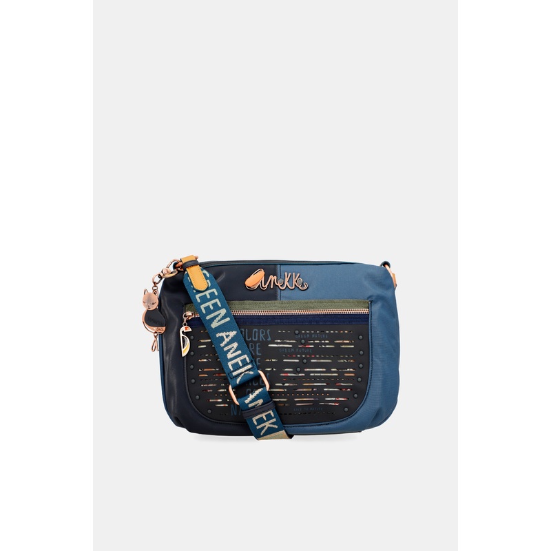 Nature Pachamama flexible navy blue crossbody bag