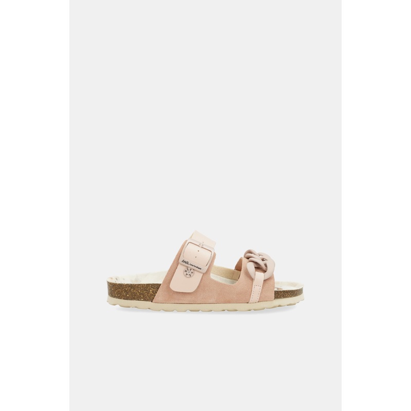 Pink chain-link bio sandals