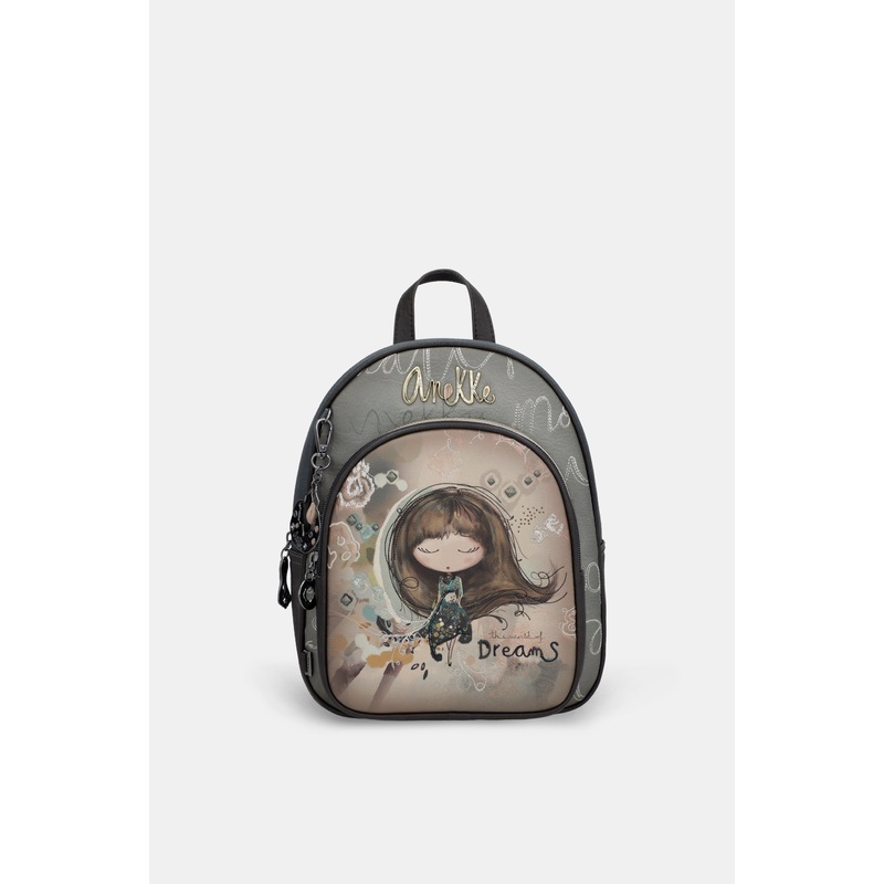 Real backpack with front pocket