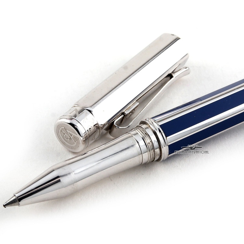Caran d'Ache Varios Blue Chinese Lacquer W/ Rhodium Trim Rollerball Pen - Floor Model