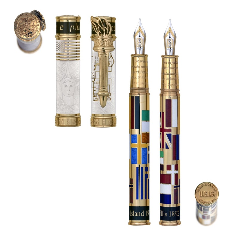 David Oscarson - Ellis Island Collection Fountain Pen in Gold Vermeil