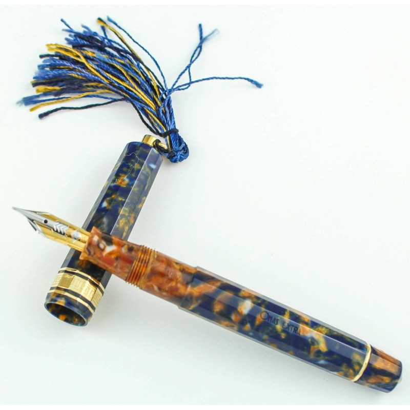 Omas Vintage Celluloid Dama Saffron Fountain Pen - C.1997 - Medium Nib