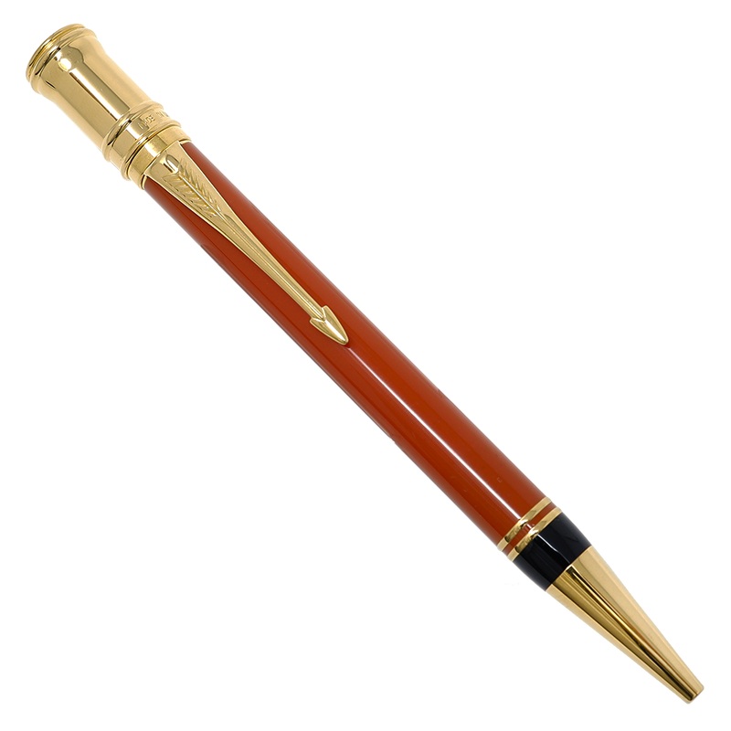 Parker Duofold Orange with Gold Trim Ballpoint Pen (Cir. 1988-1989)