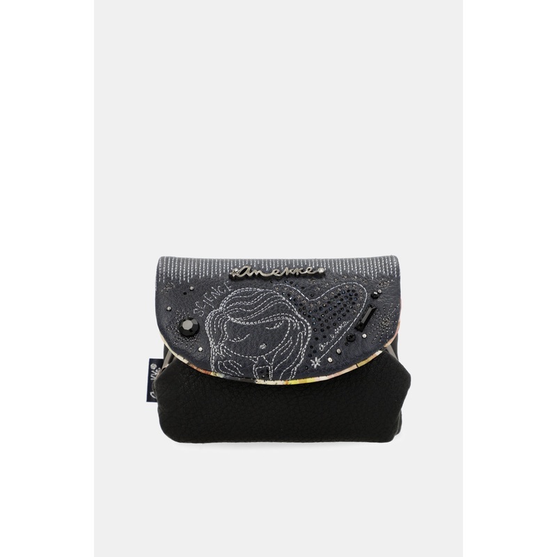 Studio navy blue coin purse with flap