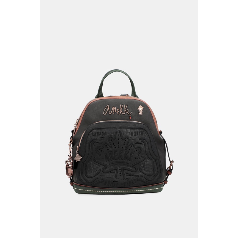 Wild black double compartment backpack