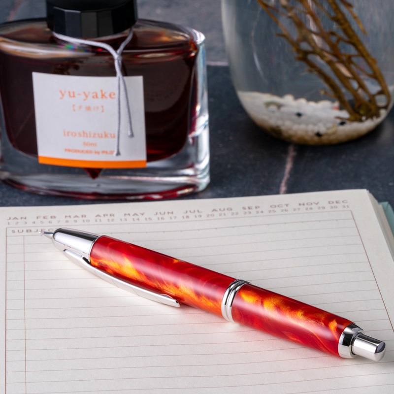 Pilot Vanishing Point SE Fountain Pen | Marble Orange (Medium Nib)