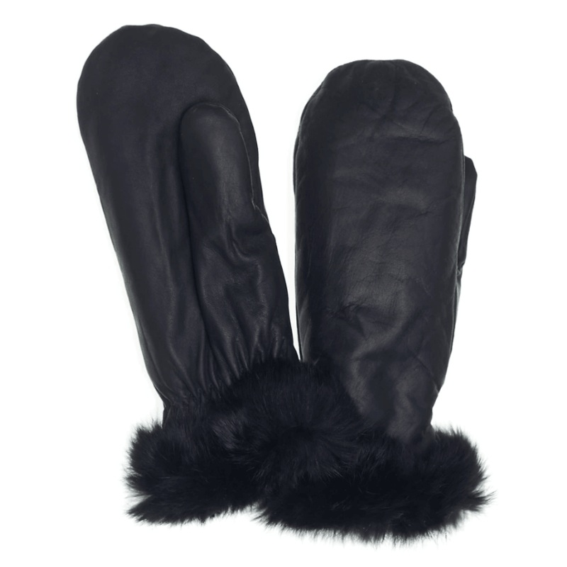Raber Women's Fashion Fur Trim Mitts