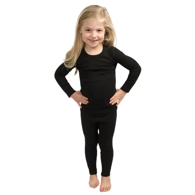 360 Degrees Kids Polypro Active Thermal Bottoms - Medium Size 6 - 8 / Black
